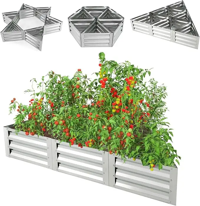 Relax4life - Jardinera con patas triangulares, modular de metal