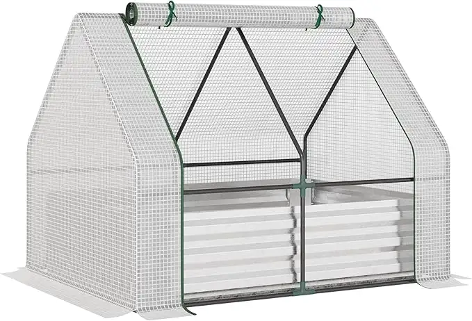 Outsunny Huerto Urbano con Invernadero Invernadero de Exterior 127x95x92 cm