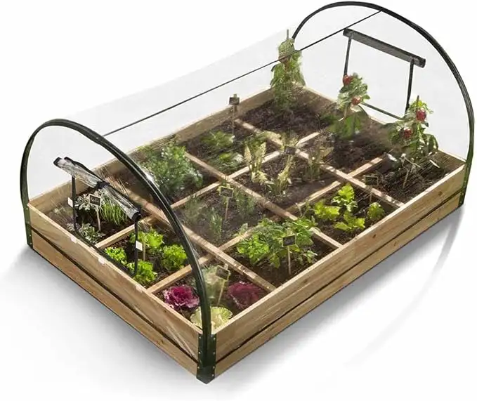 TERRE JARDIN Huerto Cuadrado con Invernadero Integrado