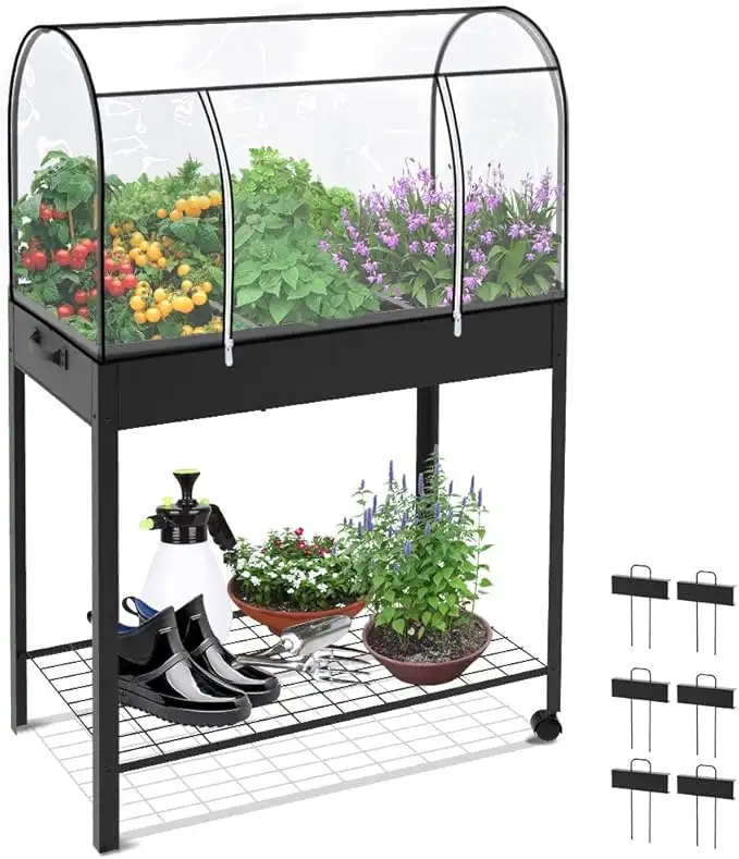 VOUNOT Huerto Urbano Terraza Mesa de Cultivo con Ruedas
