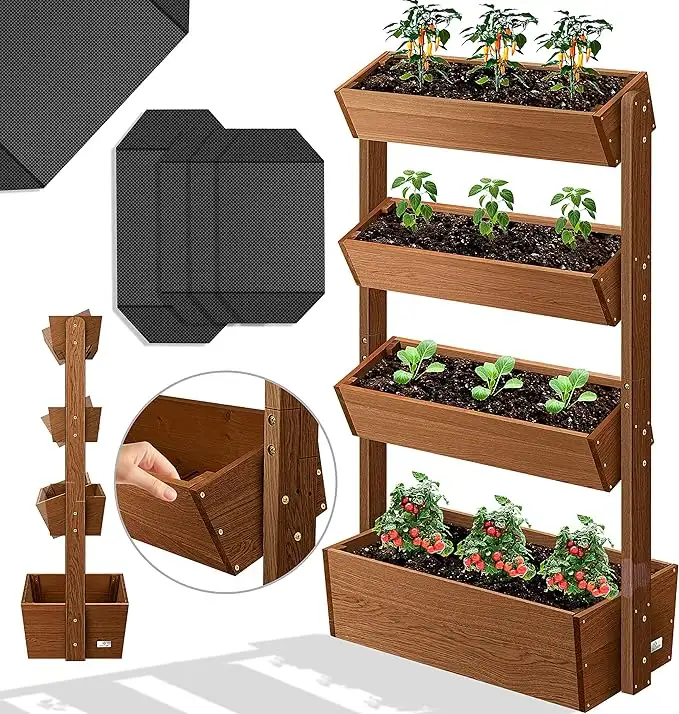 KESSER® Huerto Urbano Elevado con 4 Estanterías
