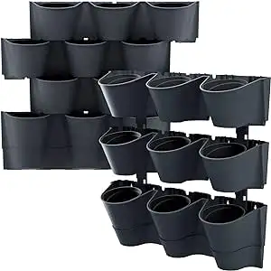 Macetero vertical Prosperplast Cascade Wall de plastico en color antracita