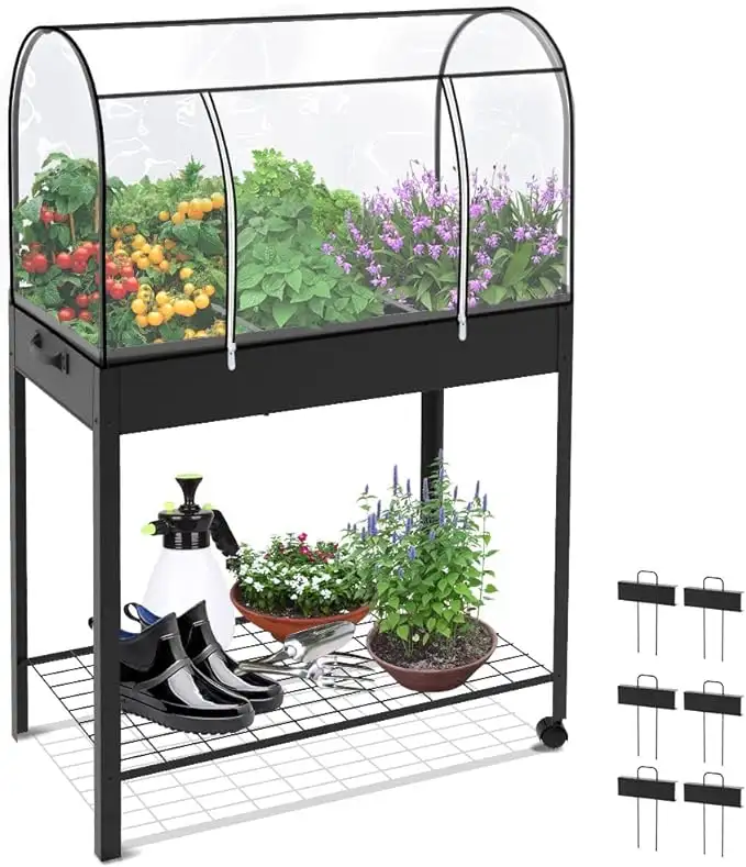VOUNOT mesa de cultivo Terraza cubierta y con ruedas