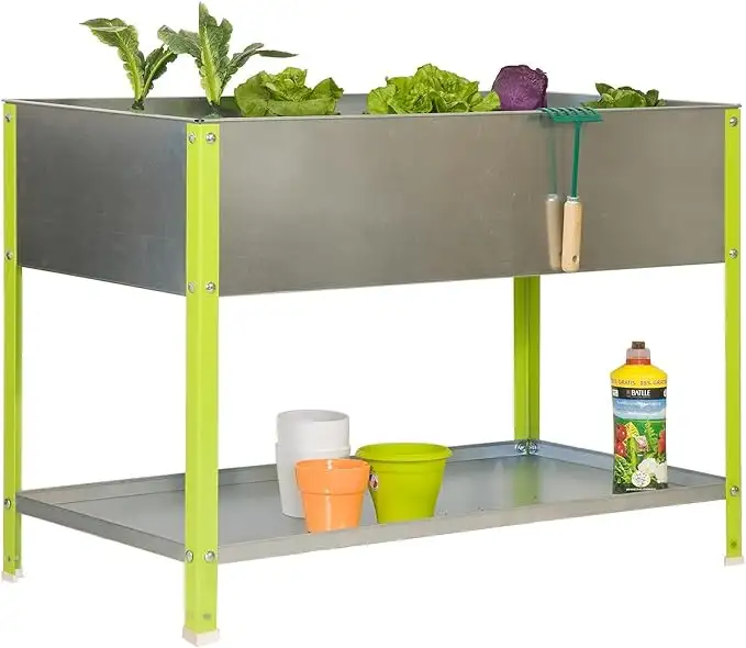 Huerto urbano mesas de cultivo metálicas